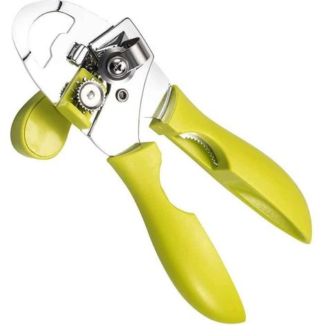 Apriscatole manuale 4 in 1 in acciaio inox - Verde (1/4)