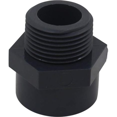 PVC-Außengewindeende, 50 mm, Schwimmbad-Schraubende, PVC-Mischverbindung, PVC-Gewindehülse, DN40, 2 Stück (Innendurchmesser 50 mm – 1-1/2 Zoll Gewinde) (1/5)