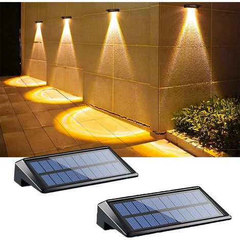 Paquet de lampes solaires terrasse à LED pour l'extérieur étanches appliques murales d'extérieur lumière chaude 2 IP65 (1/5)
