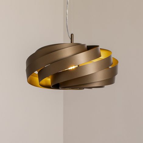 [GEBRAUCHT] B-Ware Euluna Vento Hängeleuchte Pendelleuchte Deckenleuchte kaffeebraun Ø 50 cm (1/2)