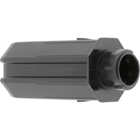Embout de tube de volet roulant octogonal en PVC noir Fenêtre Sortie Baie vitrée Store, pour tube octogonal de 60 mm sortie pour roulement Ø 28 mm ou crabot de 27 mm (1/2)