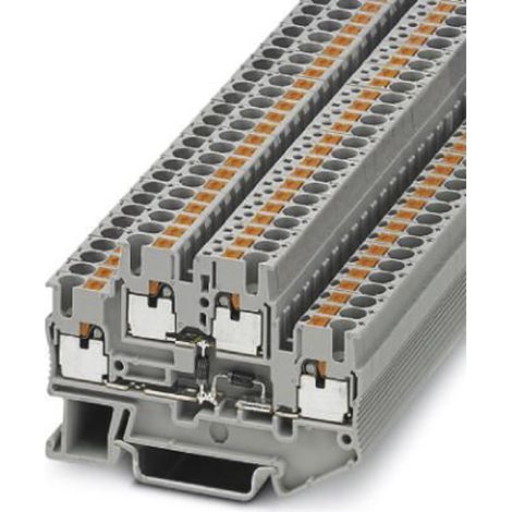 Bloc de jonction de traversée Phoenix Contact PTTB 2.5-2DIO/O-UL/UR-UL, 0.14 4mm², Enfichable, Gris ( Prix pour Paquet de 5 )