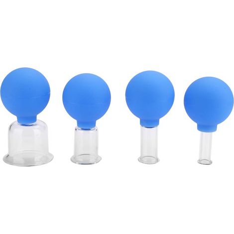 Ventouses - Kit Sous Vide en Verre et Silicone - Pour Thérapie par Ventouses Corporelle - 4 Pièces avec Diamètres 15 25 36 et 52 mm (1/5)