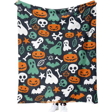 Couverture d'Halloween 100 cm x 130 cm, idéale pour les canapés et les lits lors des fêtes - 63 (1/4)