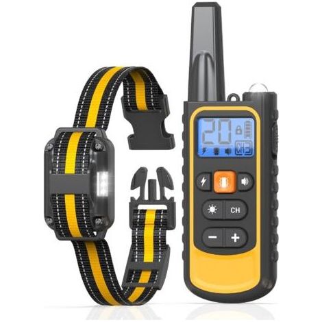 Collier de dressage rechargeable pour chien, portée de 3000 m, avec modes vibration, son, stimulation électrique et lumière, étanche IPX67, convient aux chiens de petite et moyenne taille. (1/5)