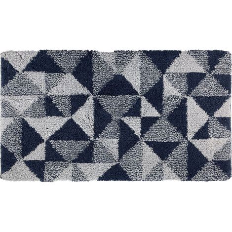 TAPPETO GEOMETRIC 55X100CM DARK DENIM IN COTONE (1/2)