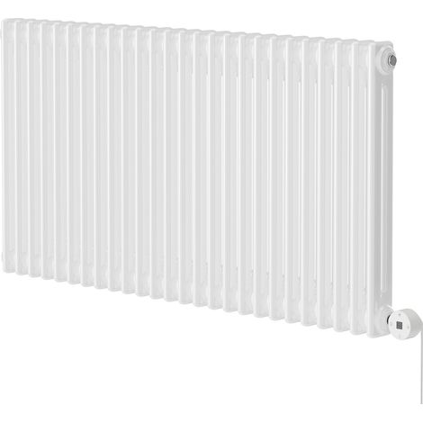 Wholesale Domestic Colosseum White 600mm x 1164mm Horizontal Digital Thermostatic Electric Double Column Radiator (1/5)