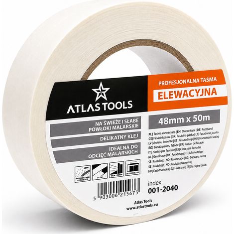 Ruban adhésif de façade Atlas Tools blanc, imperméable, délicat, résistant aux UV, 30 jours, 48 mm/50 m (1/5)