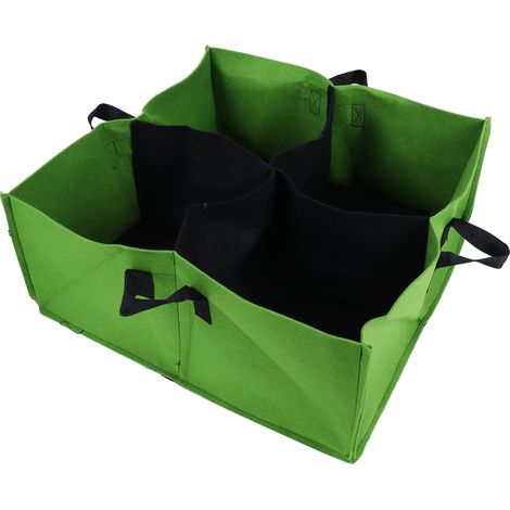 Sac de germination carré non tissé à 4 compartiments, écologique et respectueux de l'environnement, pour la culture en extérieur. (1/5)