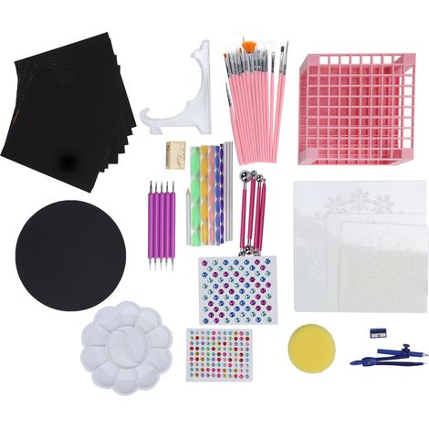 62Pcs Mandala Dotting Tools Set DIY Art 96-Hole Pen Holder Tray Painting Accessories (1/5)
