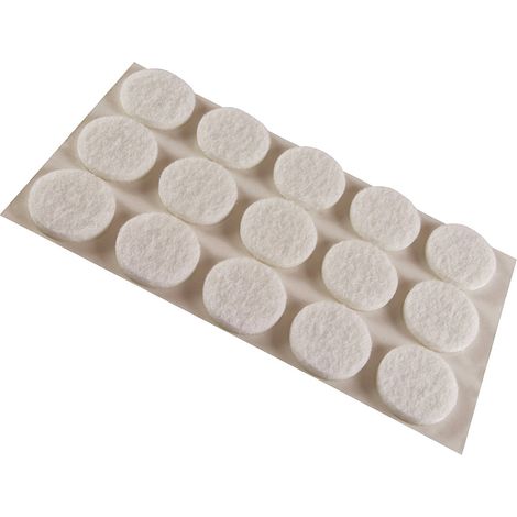 Feltrini adesivi tondi Ø 16 mm. - bianco - 15 pz.