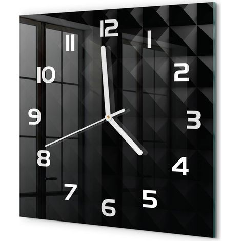 Horloge Murale Carrée Objet Décoratif en Verre Silencieuse pour Salon Arrière-plan abstrait 30x30 cm