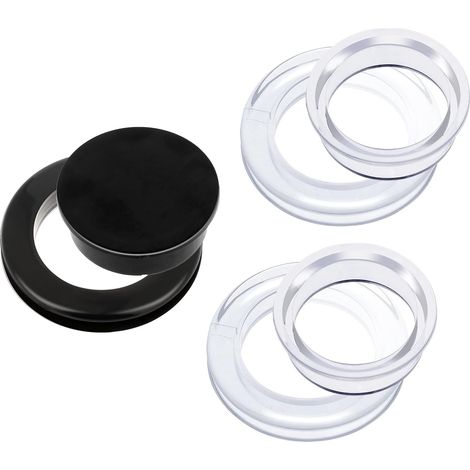 Lot de 3 anneaux et capuchons en silicone de 5,1 cm pour parasol de table de terrasse, jardin, table de plage (2 transparents, 1 noir) (1/5)