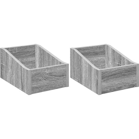Caja de discos LP 2 uds. Sonoma gris 23 x 33 x 16 cm vidaXL