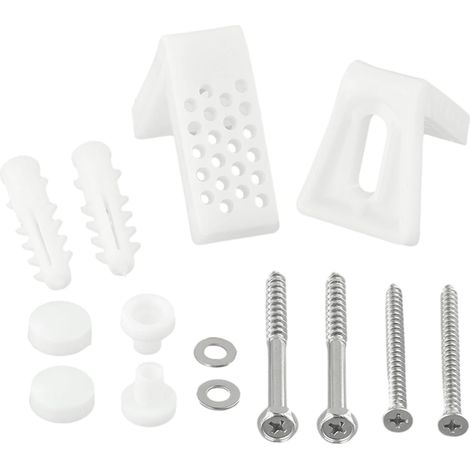 CSPARKV L-förmiges Toiletten-Bodenmontage-Set, Badezimmer-WC-Bidet-Fußbefestigungsklammern, Befestigungsschrauben, Badezimmer-Schrauben, Reparaturkappe