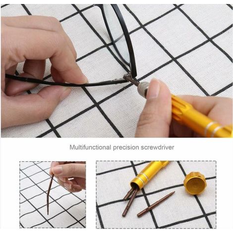 Mini tournevis de poche magnétique multifonctionnel 5 en 1 pour lunettes, smartphone, tablette, montre électronique, kit d'outils de réparation (1/4)