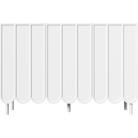 GagaBuffet blanc 120x35x80 cm portes ondulees (1/5)