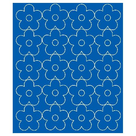 Wandaufkleber Blumen, 20 Stück, blau glänzend
