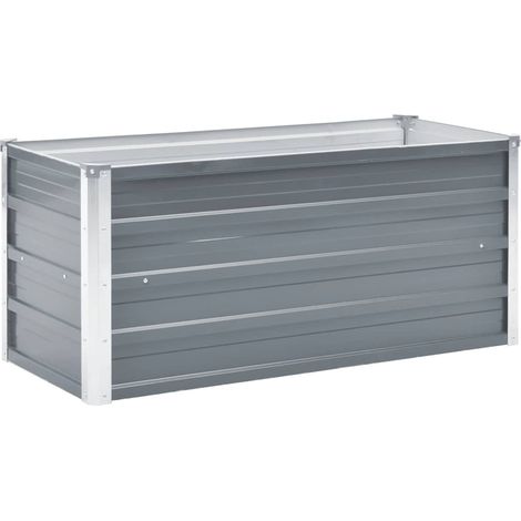 Maison Exclusive - Letto Rialzato Giardino in Acciaio Zincato 100x40x45 cm Grigio