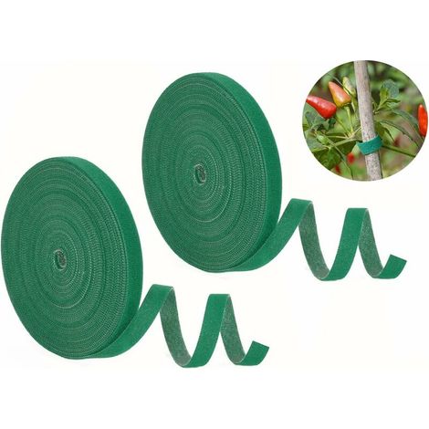 Attaches de Jardin pour Plantes Cravate de Tomate Bande de Fixation Réutilisable 10mm de Large pour Plantes Grimpantes (7.5m x 2pcs) (1/5)