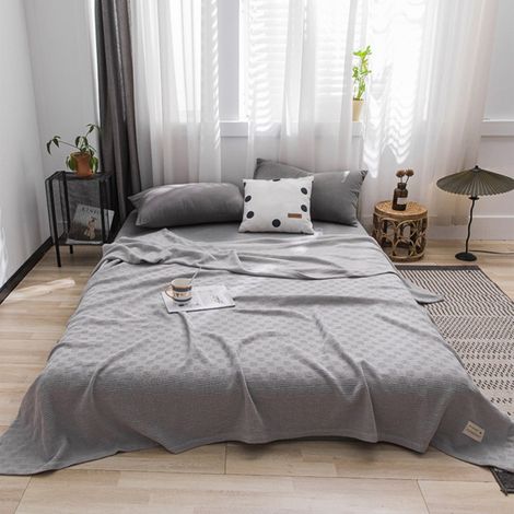 Couverture En Coton - 150 x 100 cm - Gris - Pour Lit Simple - Usage Toutes Saisons - 1 Pièce (1/5)