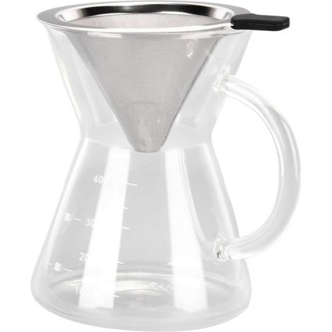 Bardusch-Cafetière verre borosilicate résistant chaleur, filtre acier inoxydable, infusion optimale cuisine domestique (1/4)