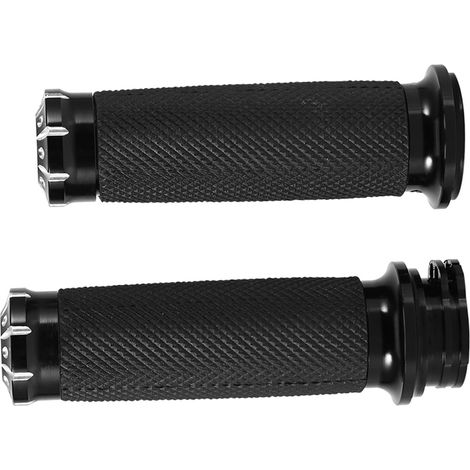 Schwarze 1-Zoll-Motorradlenkergriffe für Softail, Cruiser und Chopper – Universelles Anti-Rutsch-Griffset (1/5)