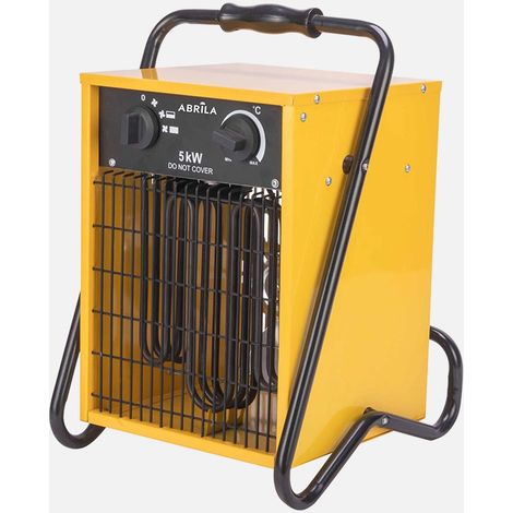 Ventilo-chauffeur industriel inoxidable Copan 5000w jaune 3pot 400v triphasé