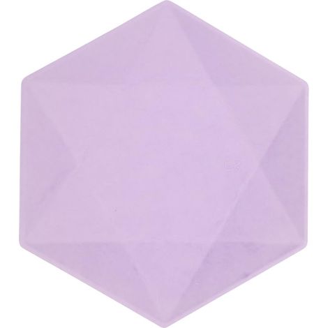 Lot de 6 assiettes hexagonales Vert Decor, 15,8 x 13,7 cm, violet, Vaisselle de fête en matières premières Rapidement renouvelables, pour Les Anniversaires, Les barbecues, Les jubilés, etc.