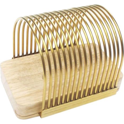 Trancheuse réglable pour pain maison, couleur dorée, pour toasts, bagels et sandwichs, avec une coupe uniforme et un rangement compact.-AquaForge (1/5)