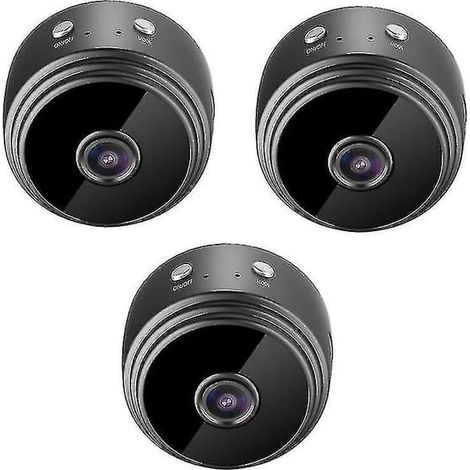 Lot de 3 mini caméras WiFi, caméras sans fil avec flux audio et vidéo en direct, HD 1080p pour la maison (1/5)