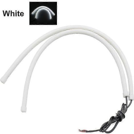 Lot de 2 bandes LED bicolores flexibles de 30 cm, 45 cm et 60 cm, pour feux de jour (Angel Eyes) et clignotants (DC 12 V). (1/5)