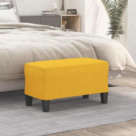 vidaXL Banc Jaune clair 70x35x41 cm Tissu (1/5)