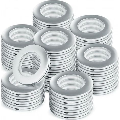 48 Pièces Anneaux à œillets de Rideau, Oeillet pour Rideaux Silencieux, Anneaux de Rideau en Plastique, Intérieur Diamètre 42mm (1/5)