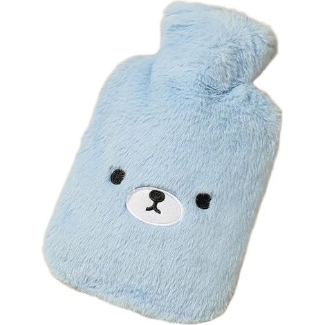 Bouillotte de 2000 ml - avec housse douce et confortable - jolie bouillotte - grande bouteille isotherme - chauffe-mains en peluche - idéale comme cadeau pour les anniversaires, les fêtes, les bébés e (1/5)