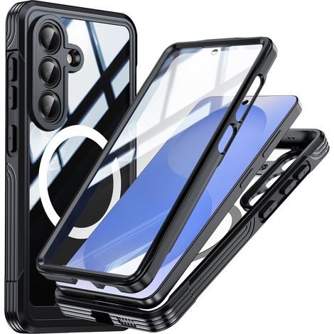 Custodia per Samsung Galaxy S26 Plus, antiurto, con vetro, per MagSafe, nera (1/5)