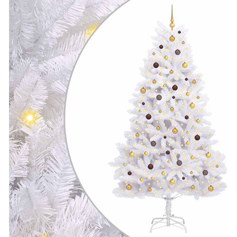 Sapin de Noël artificiel 270 cm PVC et Acier Blanc vidaXL