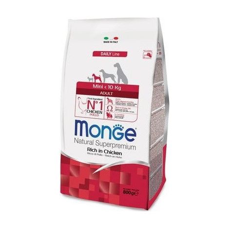 Monge Natural Cane Taglia Piccola, Crocchette - Adult, Pollo 800gr