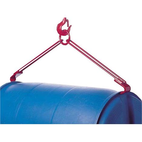 Pinza orizzontale manuale per fusti per paranco e gru - Fusti metallici o in plastica con bordo 220 L - Carico max 350 kg - 840000267
