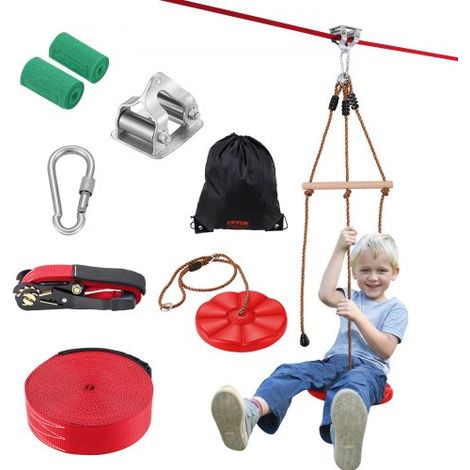 Tyrolienne pour Enfants et Adultes 19 - 8 m Kit de Tyrolienne (1/5)