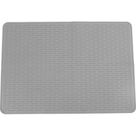 Tapis de litière pour chat antidérapant polyvalent en Silicone, grand piège pour chaton, pour l'intérieur et la maison, gris (1/5)