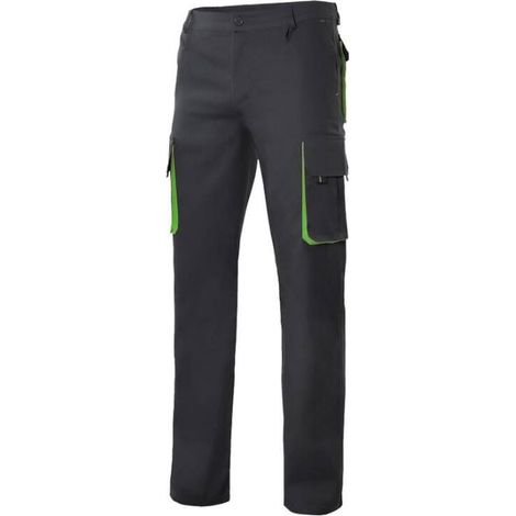 Pantalon multipoches bicolore VELILLA Noir / Lime 50.