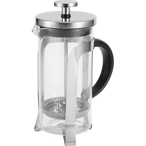 Hitzebeständige Glas-Druckkaffeemaschine, 350 ml, silberner Kaffeefilter für Zuhause und Küche (1/5)