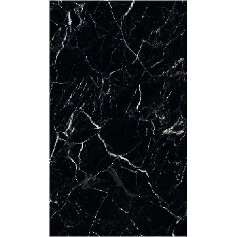 Pannello Decorativo Murale UV Effetto Marmo Nero Lucido 60x120 cm - Rivestimento Moderno