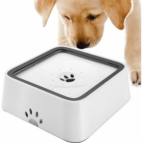 Bol à eau flottant pour chat et chien avec filtre de 1,5 L, bol à eau anti-déversement pour chat, buveur lent, fontaine à eau antidérapante en ABS