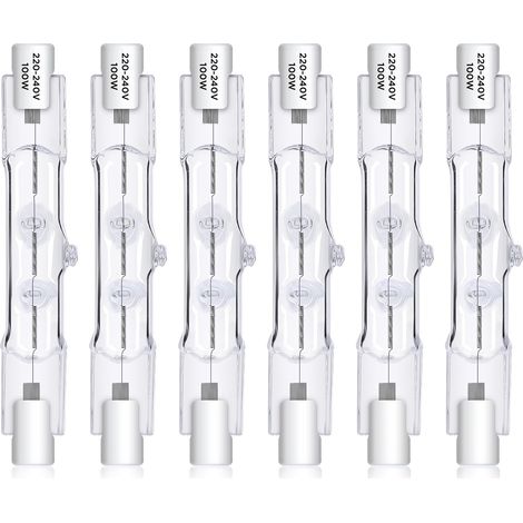 Pack de 6 Ampoule R7s 78mm 100W Dimmable Blanc Chaud 2800K Pour Lampadaire Eclairage Paysager