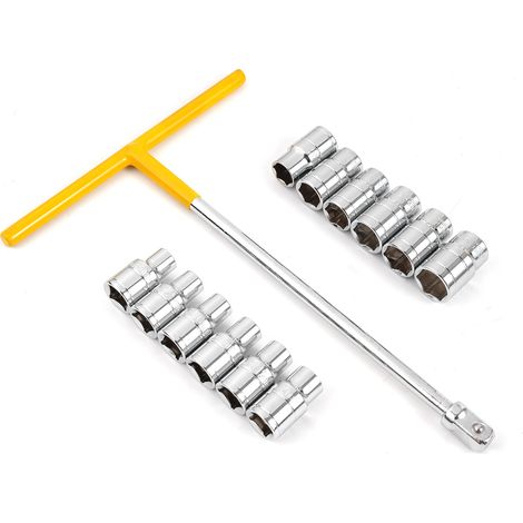 Kit de clés à douille T-handle avec 12 douilles métriques (8 à 19mm) – pour mécanique auto et travaux domestiques (13 pièces) (1/5)