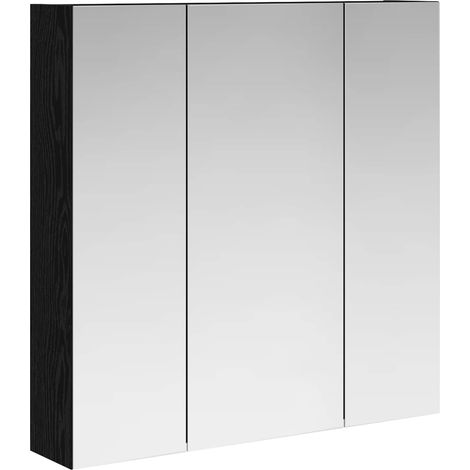 Maison Exclusive - Badezimmerspiegelschrank Schwarz Eichen-Optik