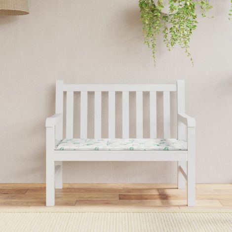 vidaXL Coussin de banc de jardin motif de feuilles 120x50x3 cm