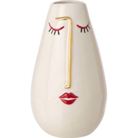 Vase visage en poterie multicolore - multicolore (1/2)